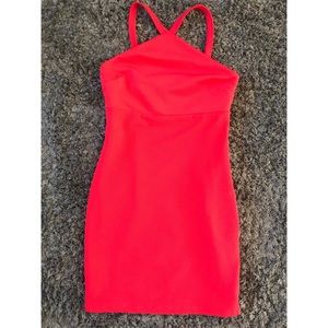 Red Bodycon Mini Halter Dress Forever 21